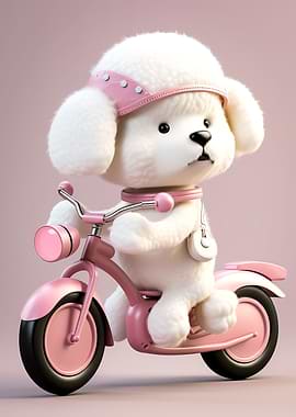 Cute Dog Riding a bike