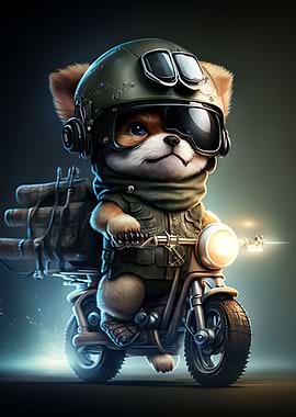 Cute Dog Riding a bike