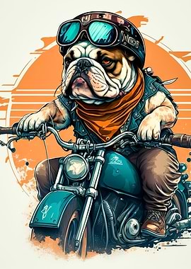 Cute Dog Riding a bike