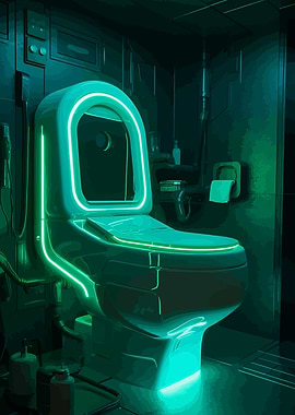 Toilet Cyberpunk Cartoon