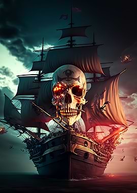 skull pirate ship