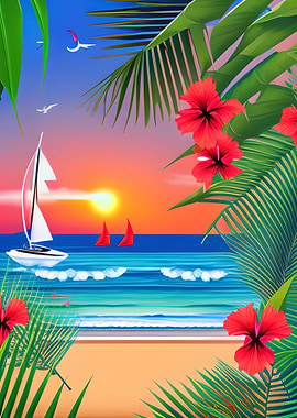Tropical Beach Scene