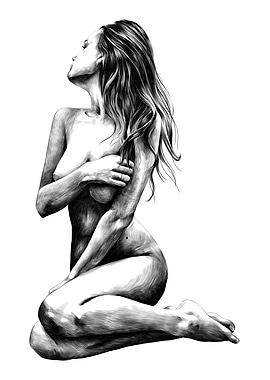 Sexy nude girl sitting