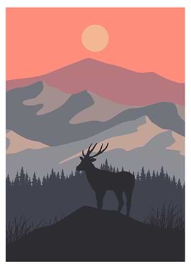 Modern Landscape With Sun