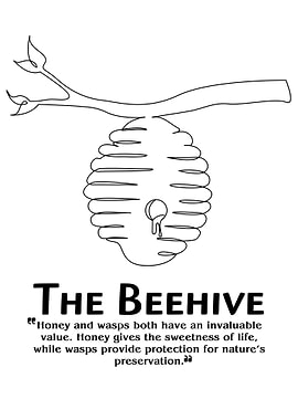 Honeycomb line drawing