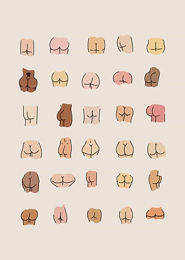 Funny butt Bathroom Art