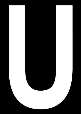 Letter U in white