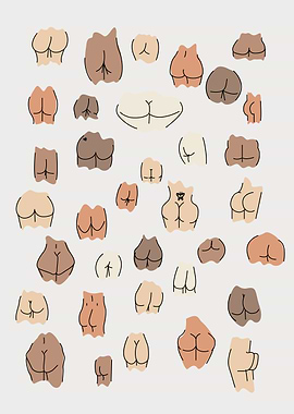 Funny butt Bathroom Art