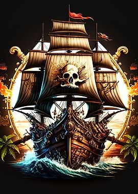 skull pirate ship