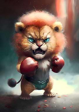 Angry Lion Cub Boxer