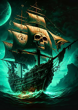 skull pirate ship
