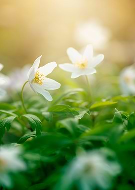 White anemone, spring lea