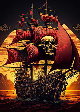 skull pirate ship