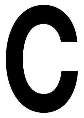 Letter C in black