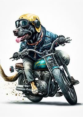 Cute Dog Riding a bike