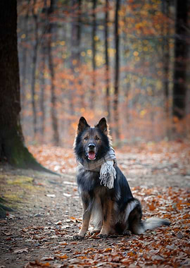 German Shepherd in forest