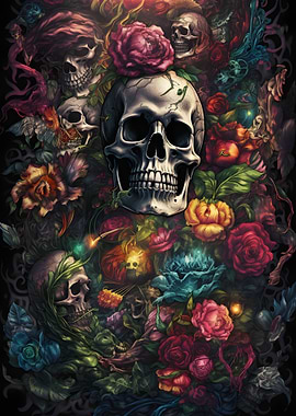 Skull and Roses Skull Rose