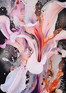 Abstract Pink Iris Flower