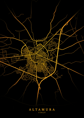Altamura City Map Gold