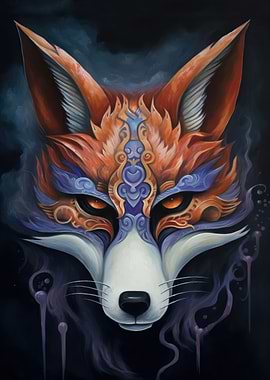 Kitsune Fox Mask Charm