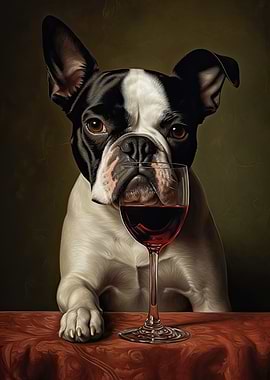 Boston Terrier Wine