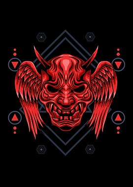 Red oni mask sacred