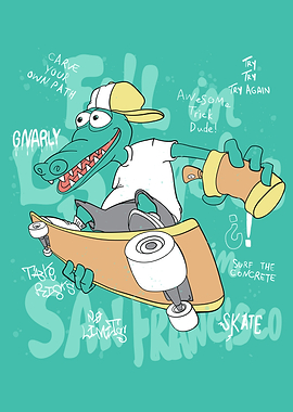 Crocodile Skateboarding