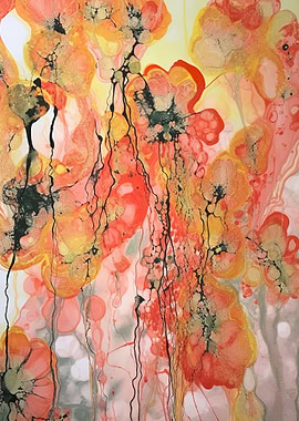 Abstract Orange Poppies