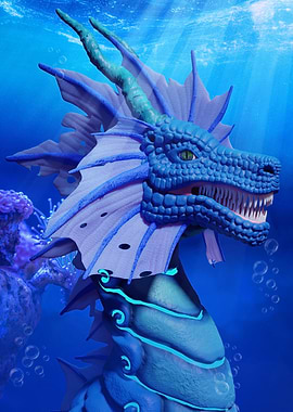 Water Dragon Bust
