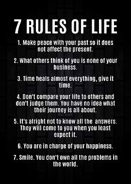 7 Rules Of Life Vintage