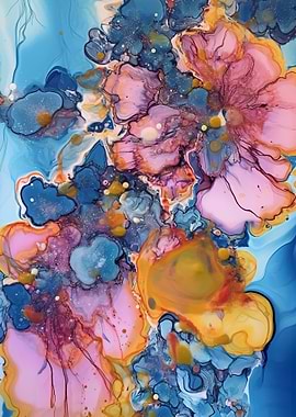 Pink Hibiscus Abstract Art