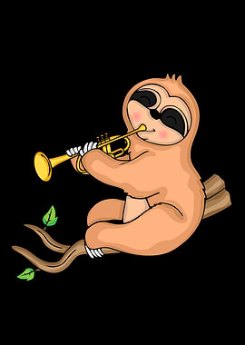 Trumpet Player Sloth Gift