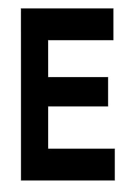 Letter E in black
