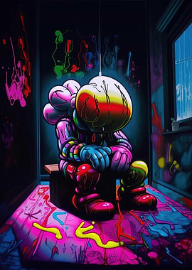 Kaws Graffiti Painting