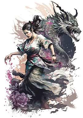 Dragon and girls