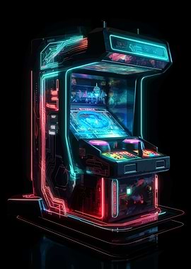 Cyberpunk Arcade Gaming