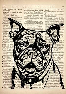 DOG ART ON DICTIONARY