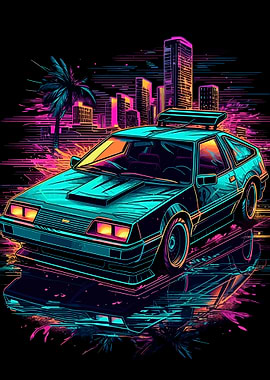 Synthwave Car illustraion