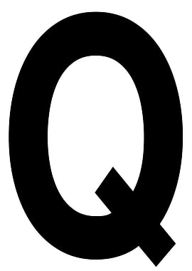 Letter Q in black