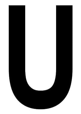 Letter U in black
