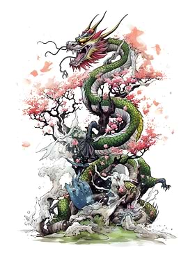 Dragon In cherryblossoms