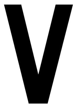 Letter V in black