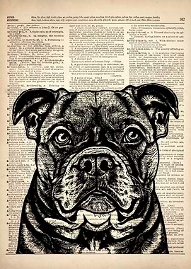 American Bully dog art