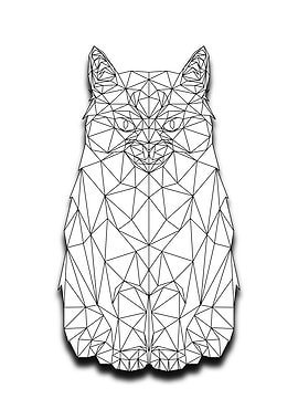 Cat Lowpoly Wireframe