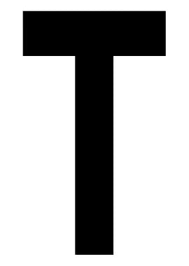 Letter T in black