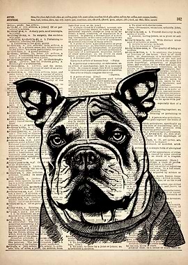 DOG ART ON DICTIONARY