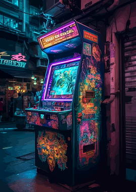 Cyberpunk Arcade Gaming