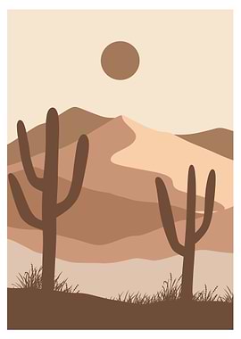 Modern Landscape With Sun