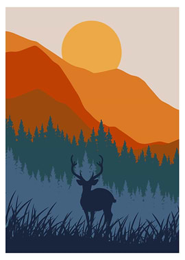 Modern Landscape With Sun