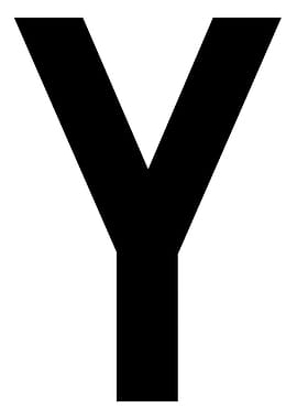 Letter Y in black